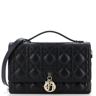 Christian Dior My Dior Top Handle Flap Bag Cannage Quilt Lambskin Small