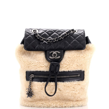 Chanel Mountain Backpack Shearling with Quilted Calfskin Small