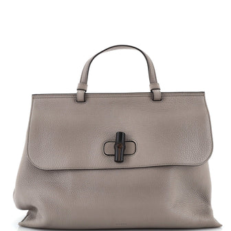 Gucci Bamboo Daily Top Handle Bag Leather Large