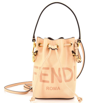 Fendi Logo Mon Tresor Bucket Bag Leather Mini