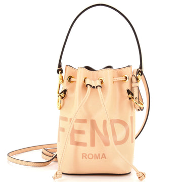 Fendi Logo Mon Tresor Bucket Bag Leather Mini