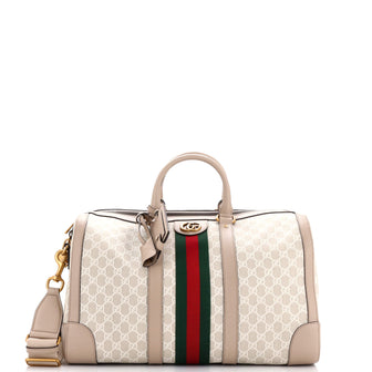 Gucci Savoy Web Convertible Duffle Bag GG Coated Canvas Small
