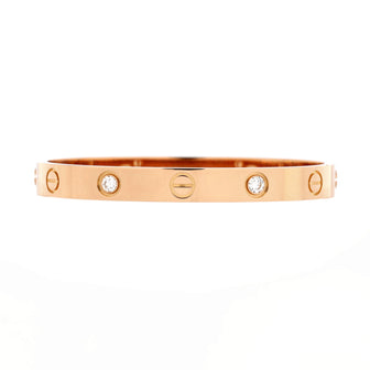 Cartier Love 4 Diamond Bracelet 18K Rose Gold with Diamonds