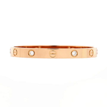 Cartier Love 4 Diamond Bracelet 18K Rose Gold with Diamonds