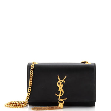 Saint Laurent Classic Monogram Tassel Crossbody Bag Leather Small