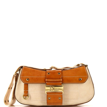 Christian Dior Vintage Street Chic Columbus Bag Canvas with Leather Medium