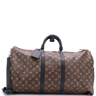 Louis Vuitton Keepall Bandouliere Bag Macassar Monogram Canvas 55