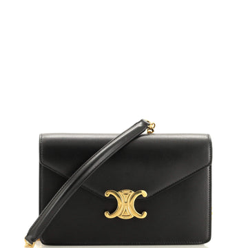 Celine Margo Triomphe Wallet on Chain Leather