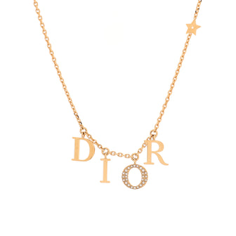 Christian Dior Dio(r)evolution Logo Letters Charm Necklace Metal with Crystals
