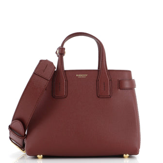 Burberry Banner NM Tote Leather with House Check Canvas Small
