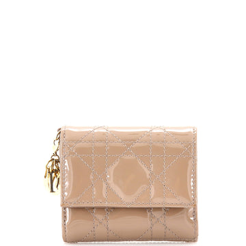 Christian Dior Lady Dior Lotus Wallet Cannage Quilt Lambskin Compact