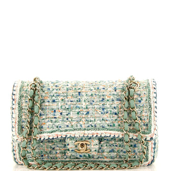 Chanel Paris-Hamburg Classic Single Flap Bag Braided Quilted Tweed Medium