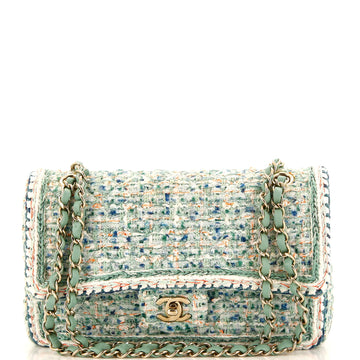 Chanel Paris-Hamburg Classic Single Flap Bag Braided Quilted Tweed Medium