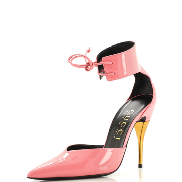 Gucci Women's Laced Up Ankle Cuff Pumps Patent