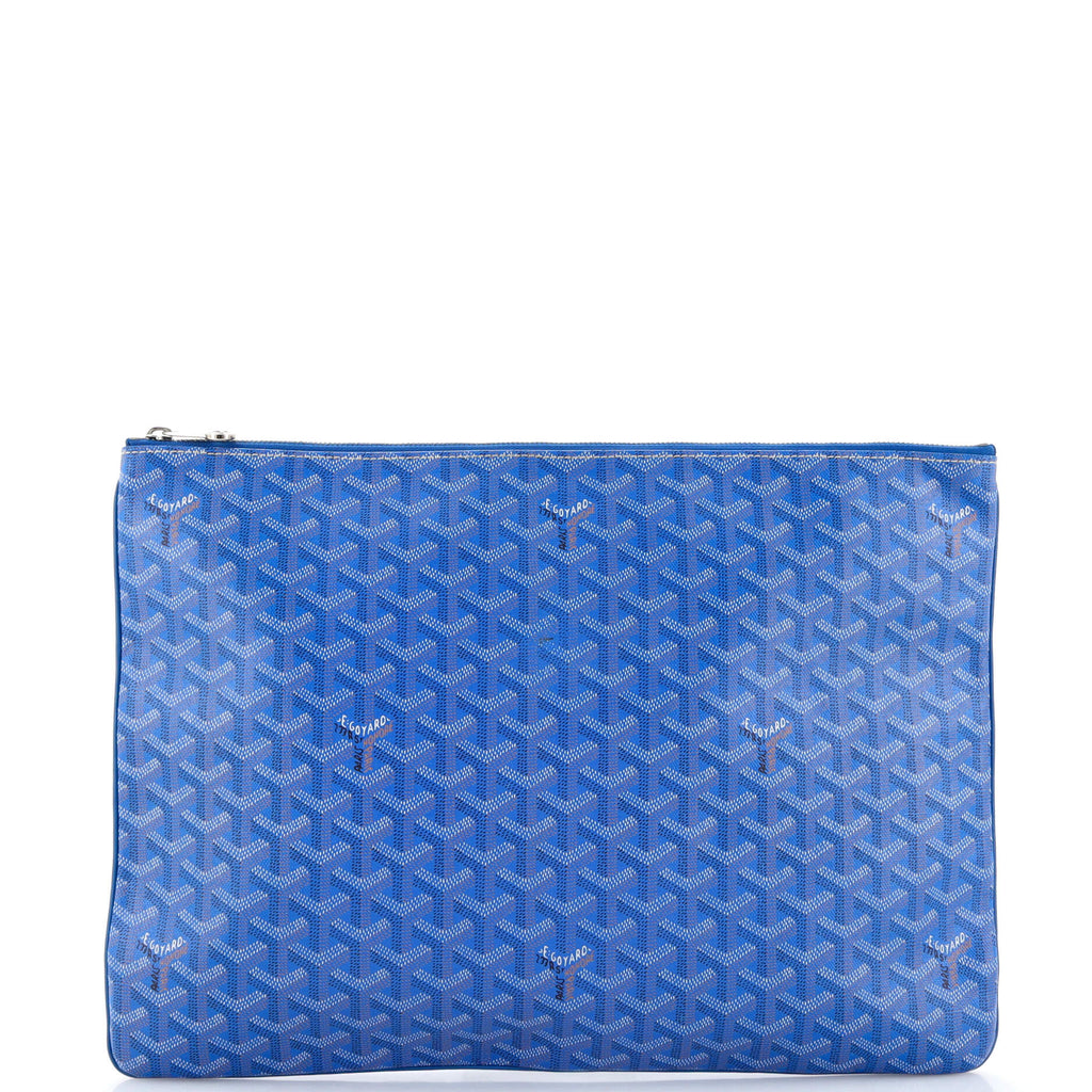 Goyard Senat Zip Pouch Coated Canvas GM Blue 2883731