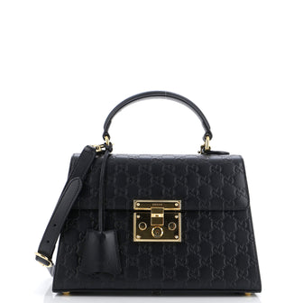 Gucci Padlock Top Handle Bag Guccissima Leather Small