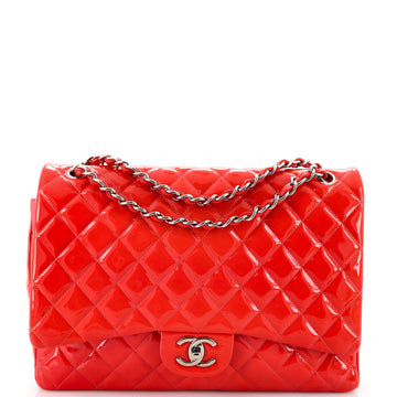Chanel Classic Double Flap Bag Quilted Patent Maxi