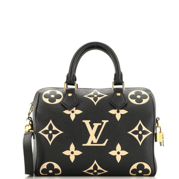 Louis Vuitton Speedy Bandouliere Bag Bicolor Monogram Empreinte Giant 25