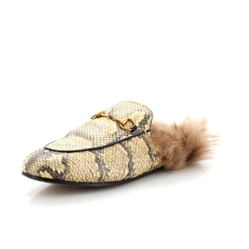 Gucci Women's Princetown Mules Python with Fur