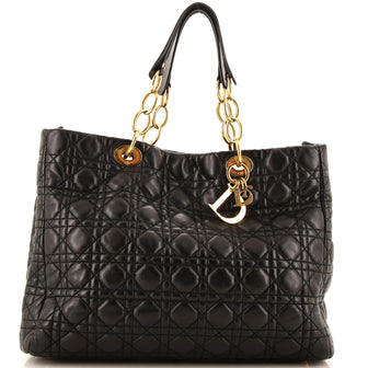 Christian Dior Soft Chain Tote Cannage Quilt Lambskin Large