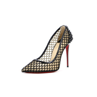 Christian Louboutin Women's Guni Pumps Spiked Fishnet Mesh 100