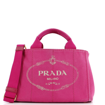 Prada Canapa Convertible Tote Canvas Mini