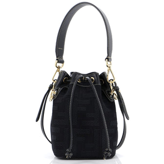 Fendi Mon Tresor Bucket Bag Zucca Embroidered Canvas Mini