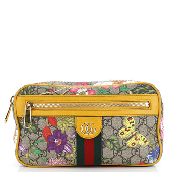 Gucci Ophidia Belt Bag Flora GG Coated Canvas Medium