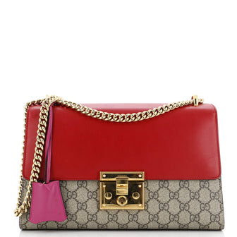 Gucci Padlock Shoulder Bag GG Coated Canvas and Leather Medium