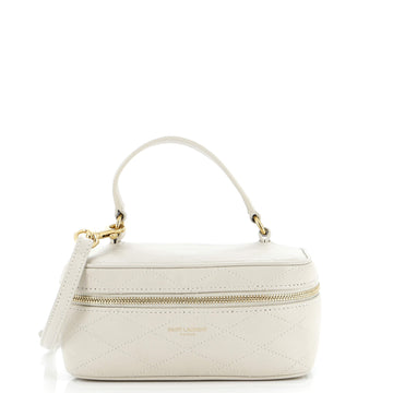 Saint Laurent Top Handle Convertible Vanity Bag Quilted Leather Mini
