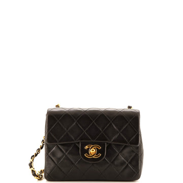 Chanel Vintage Square Classic Single Flap Bag Quilted Lambskin Mini