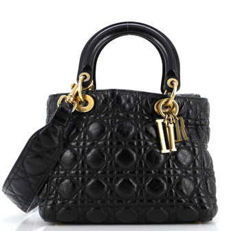 Christian Dior Supple Lady Dior Bag Cannage Quilt Leather Medium