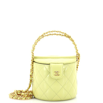 Chanel Double Sided Top Handle Vanity Bag with Chain Quilted Lambskin Mini