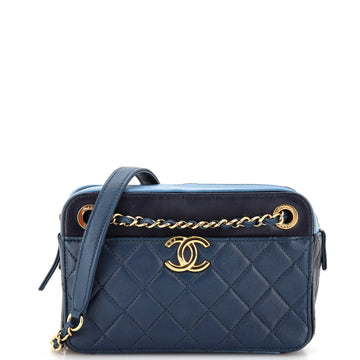 Chanel Front Pocket CC Camera Bag Quilted Lambskin Small