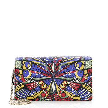 Christian Dior Lady Dior Wallet on Chain Pouch Printed Leather