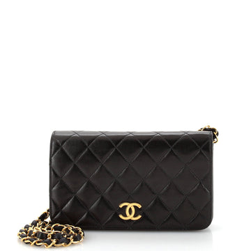 Chanel Vintage Full Flap Bag Quilted Lambskin Mini
