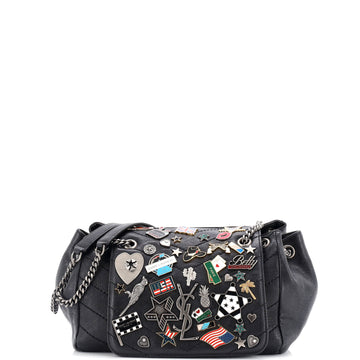 Saint Laurent Nolita Satchel Embellished Matelasse Chevron Leather Small