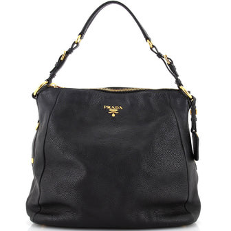 Prada Zip Top Hobo Vitello Daino Large