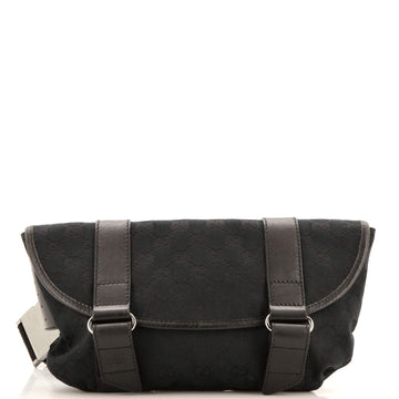 Gucci Vintage Double Buckle Belt Bag GG Canvas Large