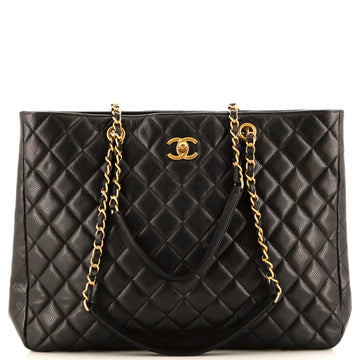 Chanel Classic CC Shopping Tote Quilted Caviar Large