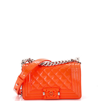 Chanel Boy Flap Bag Quilted Plexiglass Patent Small