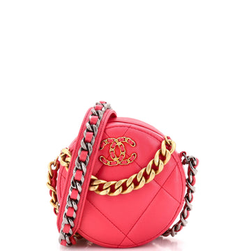 Chanel 19 Round Clutch with Chain Quilted Leather