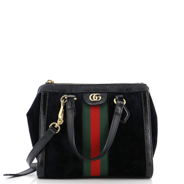 Gucci Ophidia Top Handle Tote Suede Small Black 28869426