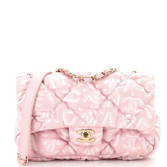 Chanel Puffy Bubbly CC Flap Bag Quilted Printed Calfskin Medium