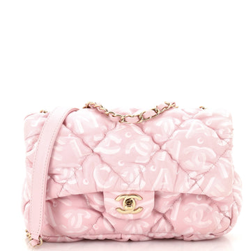 Chanel Puffy Bubbly CC Flap Bag Quilted Printed Calfskin Medium