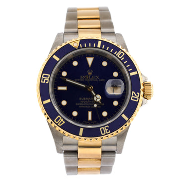Rolex Oyster Perpetual Submariner Bluesy Date Automatic Watch Stainless Steel and Cerachrom with Yellow Gold 40