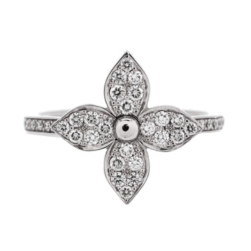 Louis Vuitton Star Blossom Ring 18K White Gold with Pave Diamonds