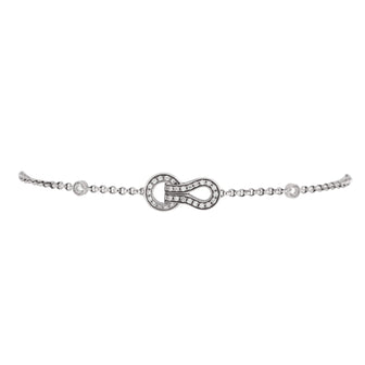 Cartier Agrafe Cable Chain Bracelet 18K White Gold with Diamonds