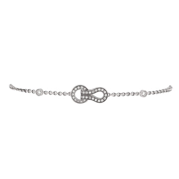 Cartier Agrafe Cable Chain Bracelet 18K White Gold with Diamonds