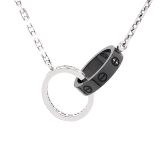 Cartier Love Interlocking Necklace 18K White Gold with Diamonds and Ceramic